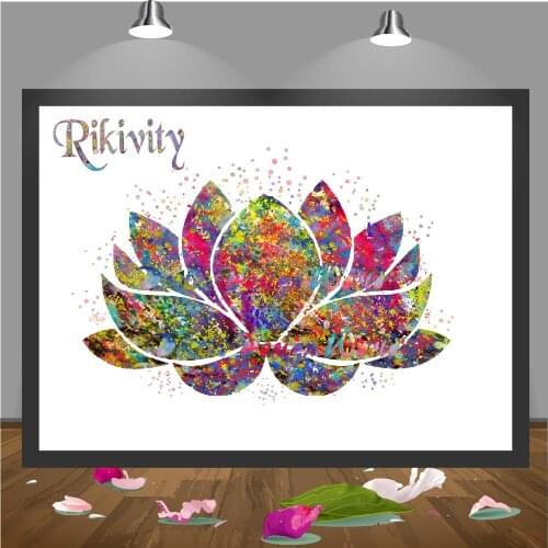 Rikivity Original Lotus Flower Yoga Symbol poster prints Wedding wall art canvas painting Buddha Picture Home Decoration sticker