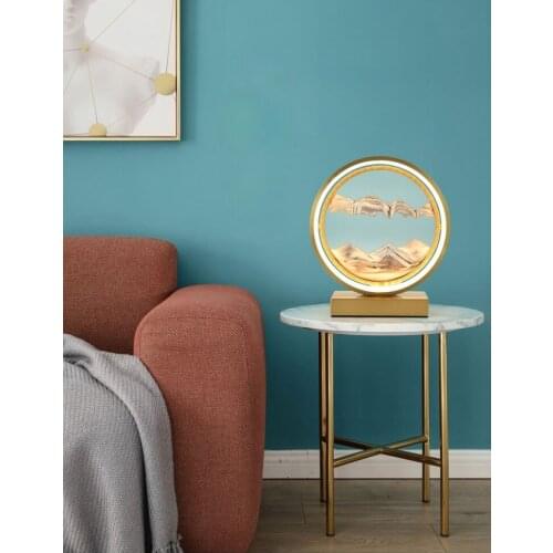 Glass Quicksand Painting Creative Hourglass Decoration Living Room Bedroom Decoration Office Table Lamp