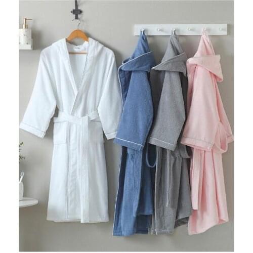 Spring Robe Pajamas Bathrobe Fashion Nightgown Men Women Hooded
