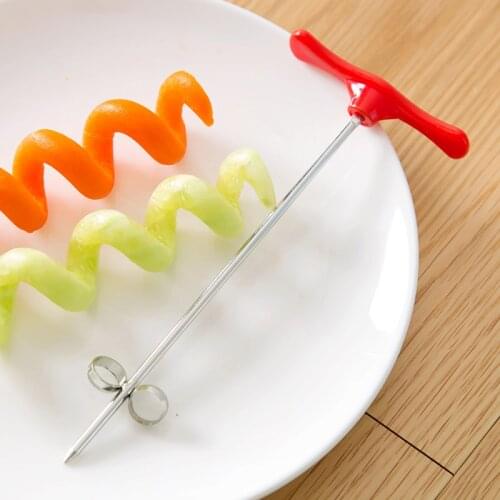 Stainless Steel Spiral Knives Creative Cucumber Rotary Cuter Spiral Coil Knife Household Fruit And Vegetable Twist Knife