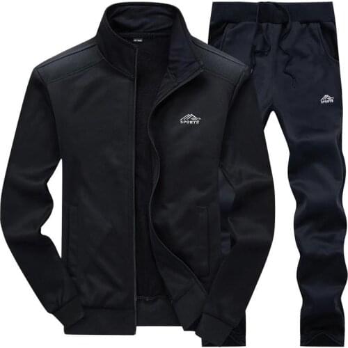 Mens Track Suit Sportswear Fitness Mens Sets Sweatshirt Sporting Fleece 2021 Gyms Spring Jacket + Pants Casual Tracksuits