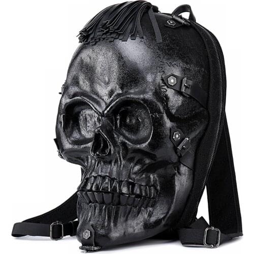 3D Embossed Skull Backpack bags for Men 2021 New unique Originality women Bag personality whimsical Fashion Cool Rock Party Bag