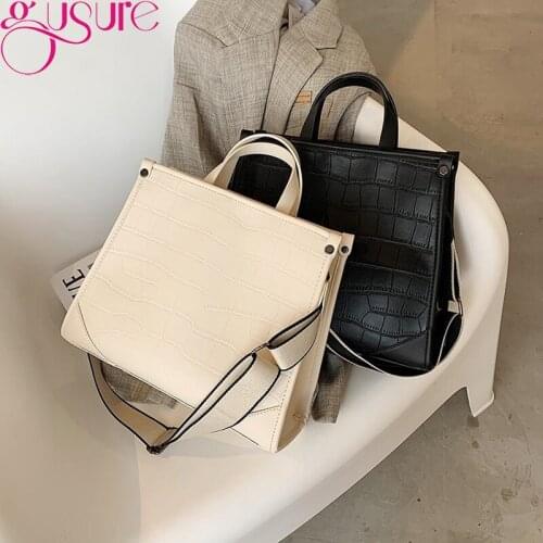 Gusure Women pu Leather Handbags and Purse Female Design Crossbody Tote High Quality Casual Solid Color Shoulder bolsa feminina