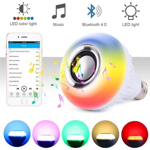 LED E27 RGB Bluetooth Remote Control Light AC for Home Party Holiday Halloween Christmas Lighting Room Decoration Light Bulb
