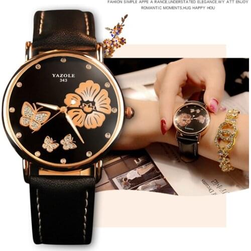 Korean Style Sweet Flower Butterfly Women Quartz Watch Fashion Girls Students Wristwatches