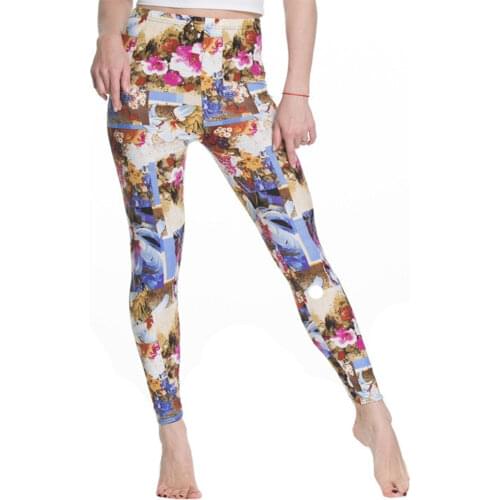 INDJXND Women Leggings Fashion Plaid Printing Legging New Leggings Fitness Leggins Grid Floral Stripe Trouser High Waist Pants