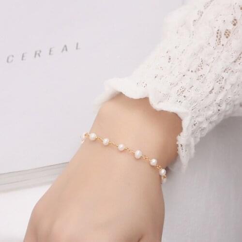 Fashion Natural Freshwater Pearl Bracelet for Women Gold Plated Charm Bracelets Beads High Quality Jewelry Elegant Luxury Bangle