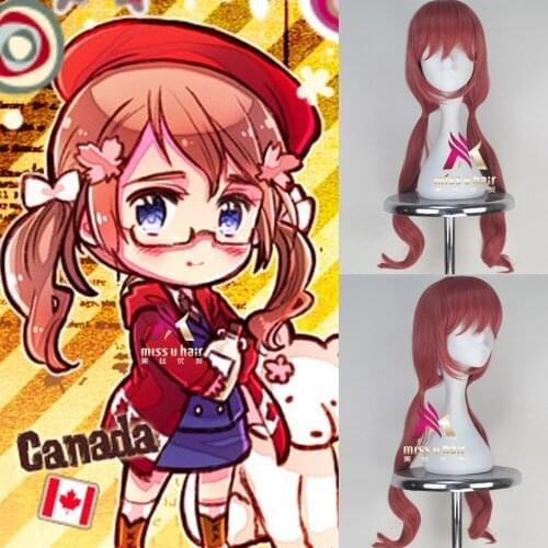 New Movie Axis Powers cosplay wig Meg red wig hair costumes for Women Hair for costume +wig cap