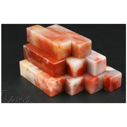1.5x1.5x5cm Natural Vietnam Laos seal original stone leisure Zhang Shi Jinshi carving Shoushan stone practice flat chop 10pc