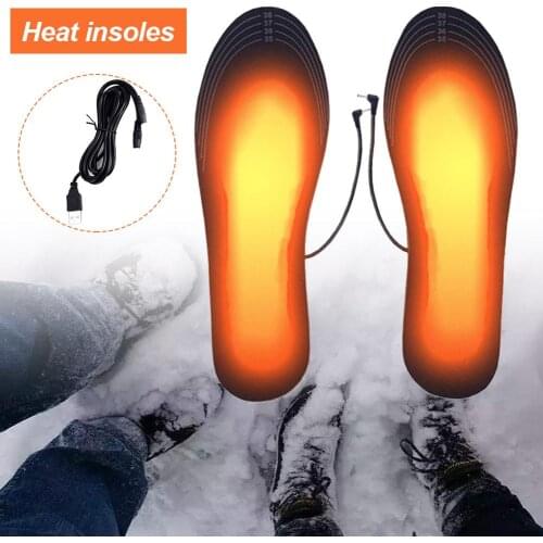 1Pair USB Heated Shoe Insoles Washable Can be Cut Foot Warmer Pad Winter Sock Mat #D0