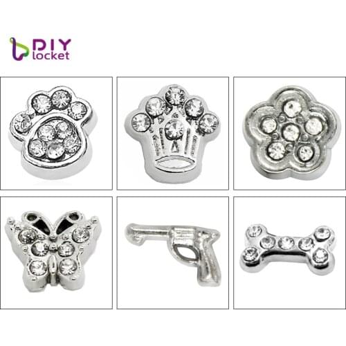 10PCS/lot Crystal Floating charms Zinc Alloy Fit Floating lockets & Floating locket bracelet LSFC042-591