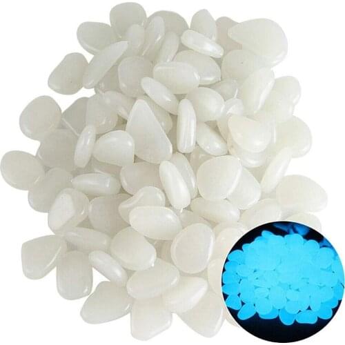 100pcs/Bag Glow in The Dark Pebbles Glow Stones Rocks Luminous Pebble for Outdoor Decor Garden Lawn Yard Aquarium Walkway