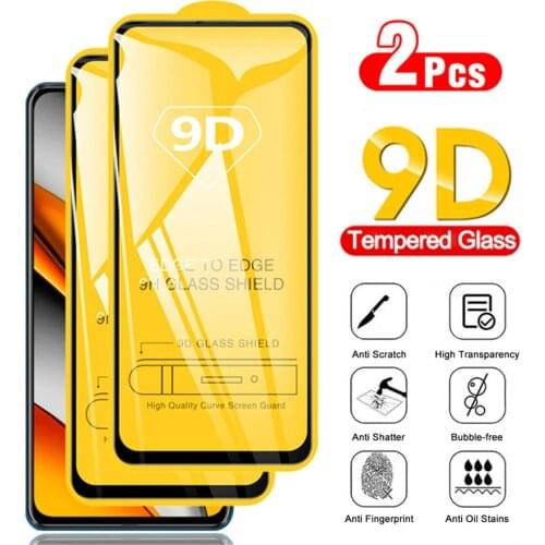 2 Pcs 9D Glass, Poco-F3 Glass for Poco F3 Screen Protectors Pocophone F2 Pro Xiaomi Poco X3 NFC Tempered Glass Protector Poco F3
