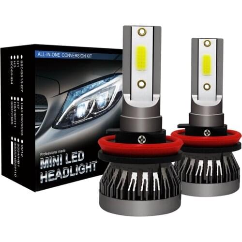 2Pcs H11/H8/H9 Mini1 Led Headlight 36W 6000Lm Cob Bulbs Kit Hi/Low Beam 6000K