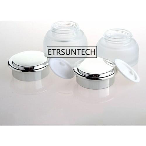 30G 50G Frosted Glass Cream Jar Cosmetic Jars Small Cosmetic Powder Container for Cosmetics Packaging F1576
