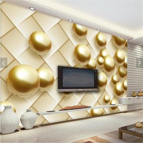 Beibehang wall paper papel de parede Custom photo wallpaper stickers fresco modern simple 3d gold pearl ball soft background
