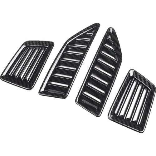 4Pcs Carbon Fiber Air Outlet Conditioning Dashboard Vent Cover Trim for Ford Ranger Everest Endeavour 2015 - 2021