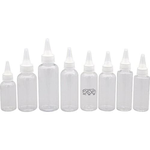 5pcs 40ml 50ml 60ml 70ml 75ml 80ml 120ml Empty Plastic Glue Bottle Squeeze Liquid Oil Dropper With Screw-On Lids
