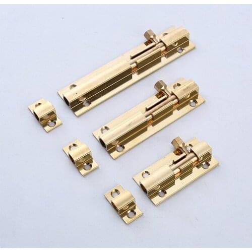 5 pcs Furniture Door Bolts 2/4/6/8inch Golden Locks Sliding Door Chain Latch For Gate Security Hardware