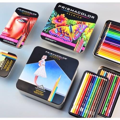 American Prismacolor original art oil colored pencils. Hand-painted school supplies art supplies
