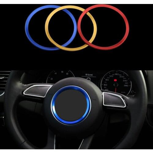 Jameo Auto Car Steering Wheel Trim Ring Stickers Aluminium Alloy Sticker for Audi A3 A4 A5 A6 Q3 Q5 Q7 S3 S4 S5 S6 Accessories