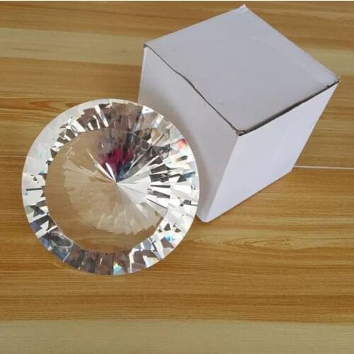 Shinning Crystal Glass Facet Diamond Paperweight Home Office Table Decor 100mm 4 inch big Faceted diamond Free Shipping