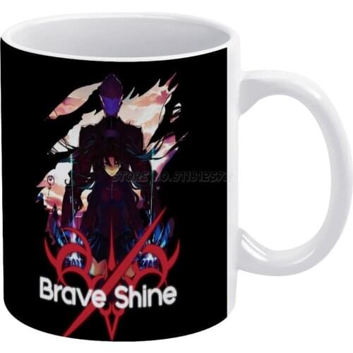 " Brave Shine "-Fate / Stay Night Unlimited Blade Works White Mug White Ceramic Tea Cup Birthday Gift Milk Cups and Mugs Fate St
