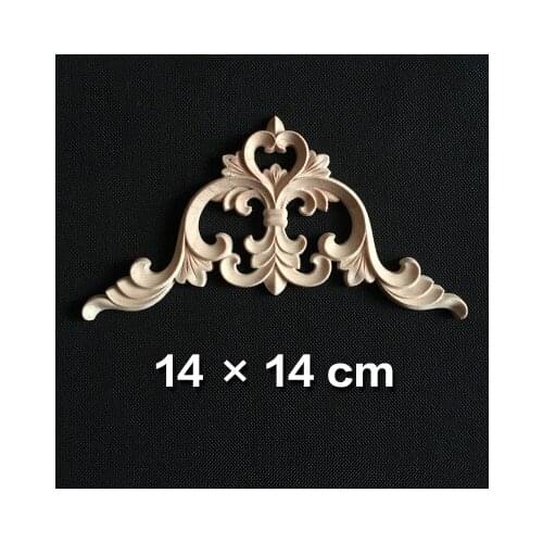 Wood Carved Decal Corner Appliques Frame Wall Doors Woodcarving Decorative Wooden Figurines Crafts Vintage Home Decor