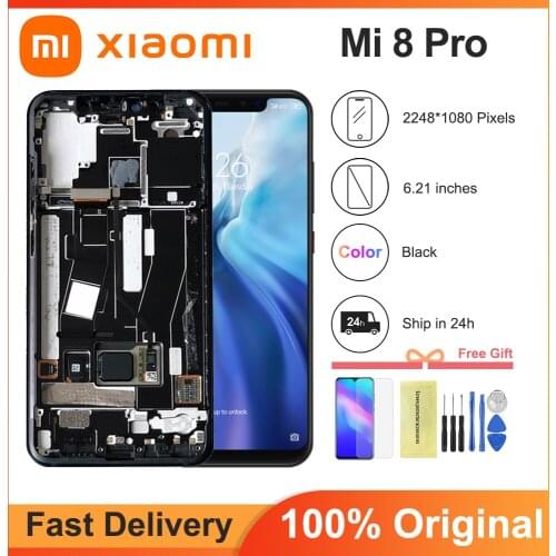 6.21'' Display For Xiaomi Mi8 Pro LCD Touch Screen Fingerprint Mi 8 Pro LCD Display Screen Frame Digitizer Assembly Replacement
