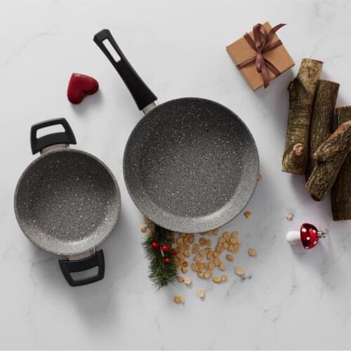 Granite Pan Set Cooking utensils Kitchenware Set of 3 pans Granites Set for Kitchen Pans and Sahan Sets Cast Iron Skillet Frying