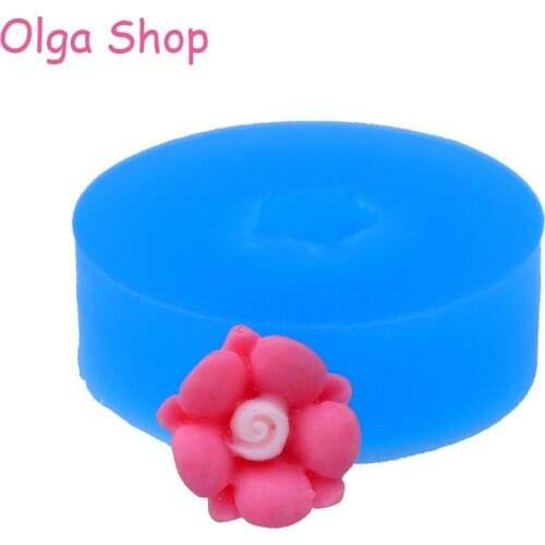 HYL256 8.7mm Mini Flower Silicone Push Mold - for Resin Clay Fondant, Sugarcraft, Decorative, Miniature Food, Gum Paste Wax Mold