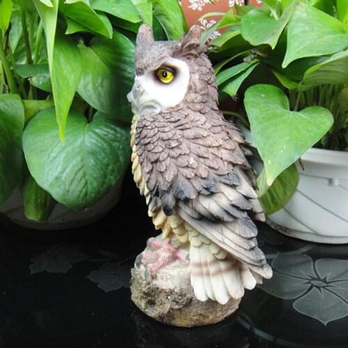 Resin Art Crafts Owl Shaped Artificial Animal Statue Garden Yard Decorations