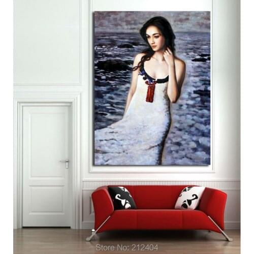 Unframed Body Art Girl Portray Oil Painting By China Artists Printed on Canvas Wall Art Home Decor Figure wall poster picture