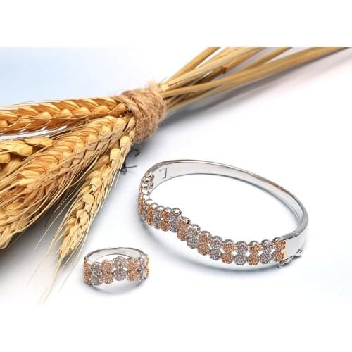 TIRIM Women Bangle Set Round-cut Cubic Zircon Bracelet Fashion Dubai Charm Bridal Jewelry Women Accessories Wedding Engagement