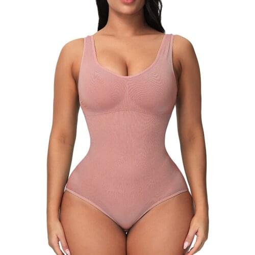 Pink Bodysuit Shapewear Women Full Body Shaper Tummy Control Slimming Butt Lifter Push Up Thigh Slimmer Abdomen Shapers Corset