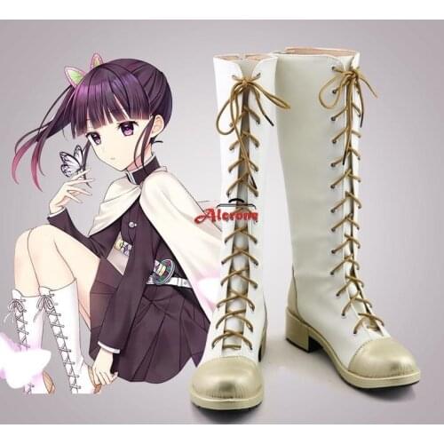 Demon Slayer Kimetsu no Yaiba Tsuyuri Kanao Boots Halloween Carnival Cosplay Shoes