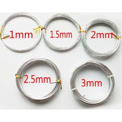 Craft wire aluminium wire Silver aluminium wire bonsai wire mix size 5rolls/lot (5meters/roll)