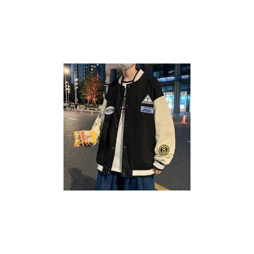 Jacket Jacket Mens Korean Version 2021 Autumn New Baseball Uniform Collar Top Loose Street Style Hip Hop Fashion Mens Jacket