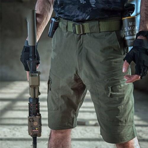 Hot Men Elasticity Breathable Tactical Shorts Quick-Dry Male Military Outdoor Fishing Camping Hiking Waterproof Cargo Trousers