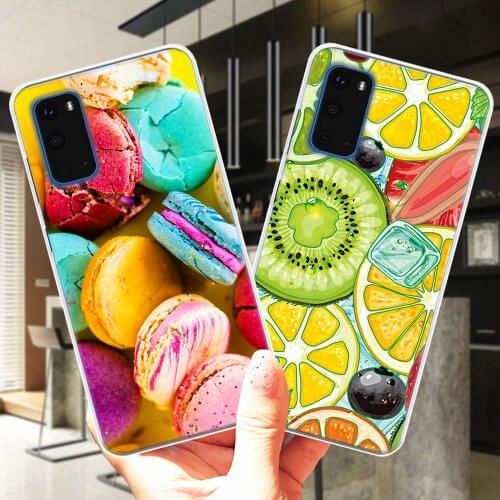 Fruit Pineapple Watermelon Lemon Macarons Soft Silicone Case Cover For Samsung S10 S20 Plus Ultra 5G S10E S6 S7 Edge S8 S9 Plus