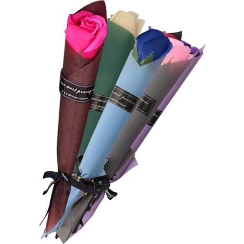 Soap Rose Artificial Flower Girl Friend Valentines Day Gift Anniversary Flower Set Fake Rose Soap Flower Wedding Decor