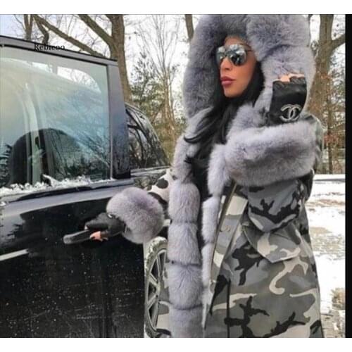 -30 Degrees Snow Wear Long Parkas Winter Jacket Women Fur Hooded Clothing Female Fur Lining Thick Winter Coat Women