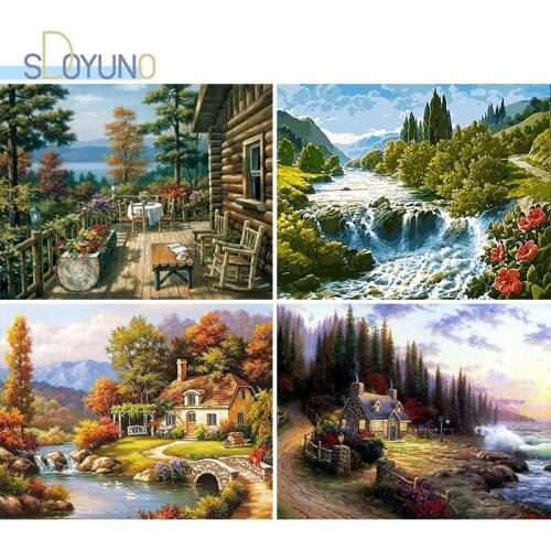 SDOYUNO DIY Painting By Numbers 60X75cm Wild Scenery Oil Coloring By Numbers Home Decor Frameless Digital Painting On Canvas