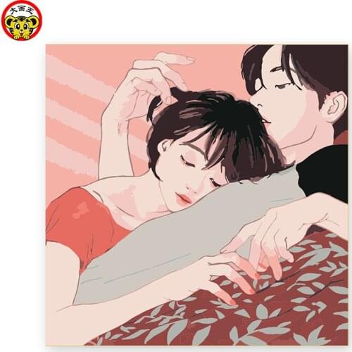 Painting by numbers art paint by number paintings drawing coloring by numbers on canvas with frame numbering Beautiful and sweet