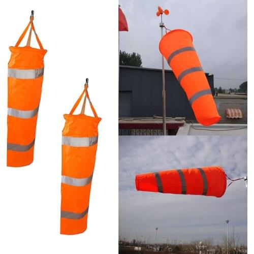 2 Pieces Airport Windsocks Rip-Stop Outdoor Rainbow Wind Measurement Sock Bag with Reflective Belt