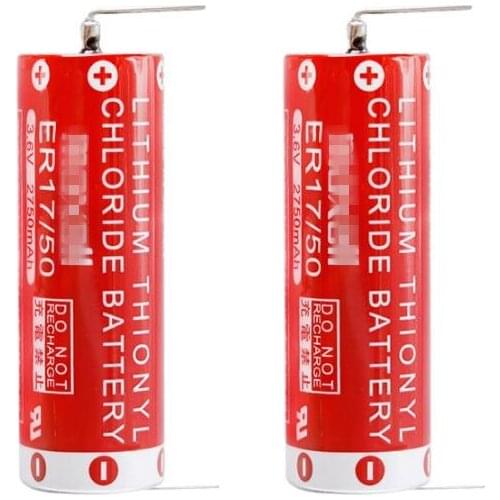 2PCS NEW battery ER17/50 3.6V 2750mah PLC lithium Li-ion battery leg feet foot