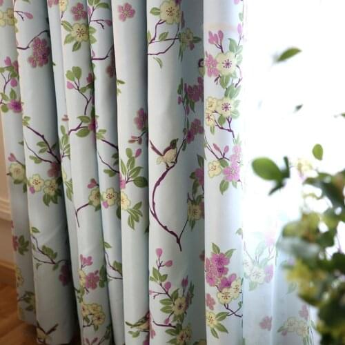 Brand New American Pastoral Fresh Printed Blackout Curtains for Living Dining Room Bedroom Morden Tulles Curtains Customization