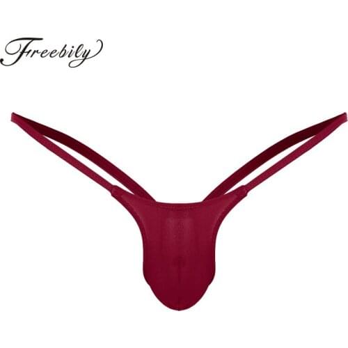 Mens Lingerie Underwear Low Rise Jockstrap Open Back Stretch Bikini G-string Thong Briefs Underwear Sexy Panties for Men