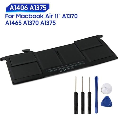 Original Replacement Battery For Macbook Air 11" A1370 A1465 A1406 A1375 A1495 Genuine Laptop Battery 4680mAh With Tools