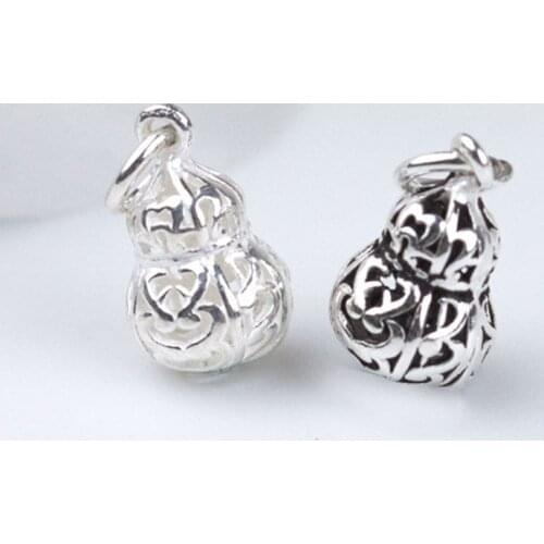 925 Sterling Silver Hollow Calabash Pendant Charms Silver Decoration Handmade DIY Necklace Jewelry Jewelry Accessories Supplier